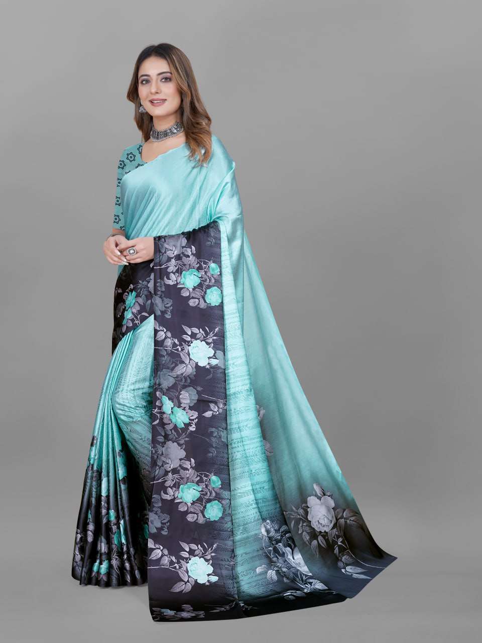 YNF CREPE SRRT JAPAN CRAPE5 SAREES WHOLESALE PRINTED LADIES CREPE SATIN SAREES MANUFACTURER