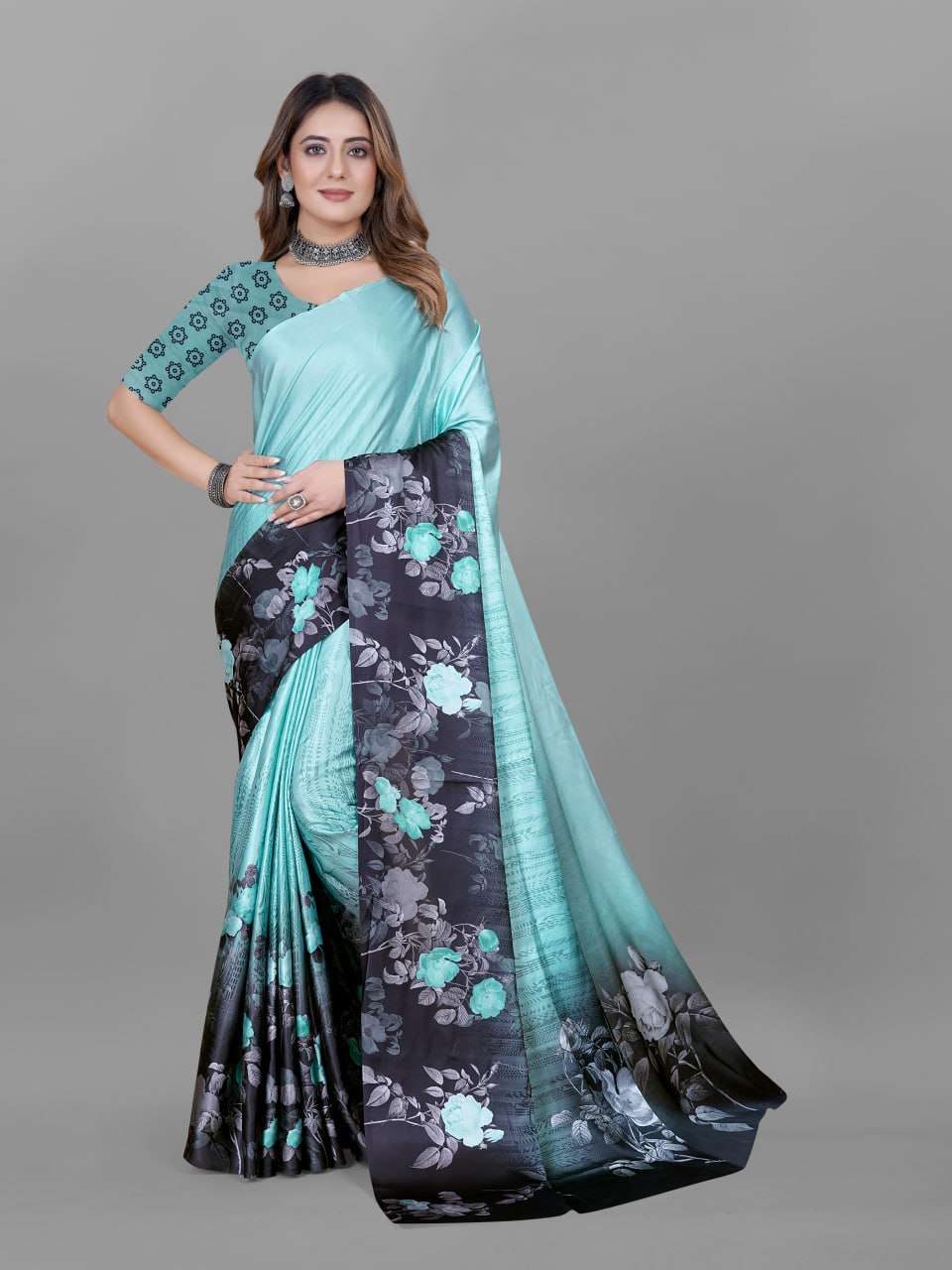 YNF CREPE SRRT JAPAN CRAPE5 SAREES WHOLESALE PRINTED LADIES CREPE SATIN SAREES MANUFACTURER