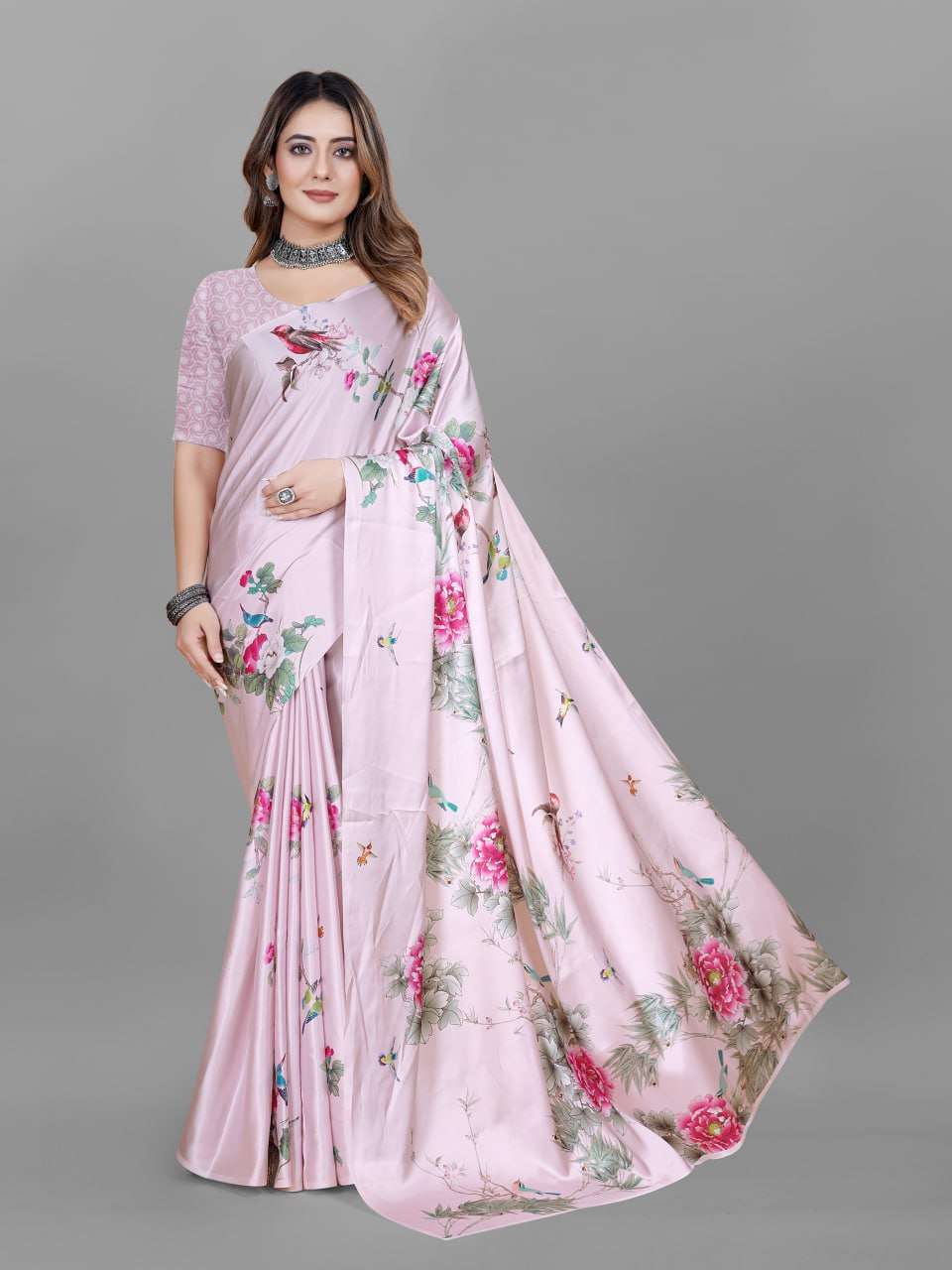 YNF CREPE SRRT JAPAN CRAPE6 SAREES WHOLESALE PRINTED LADIES CREPE SATIN SAREES MANUFACTURER