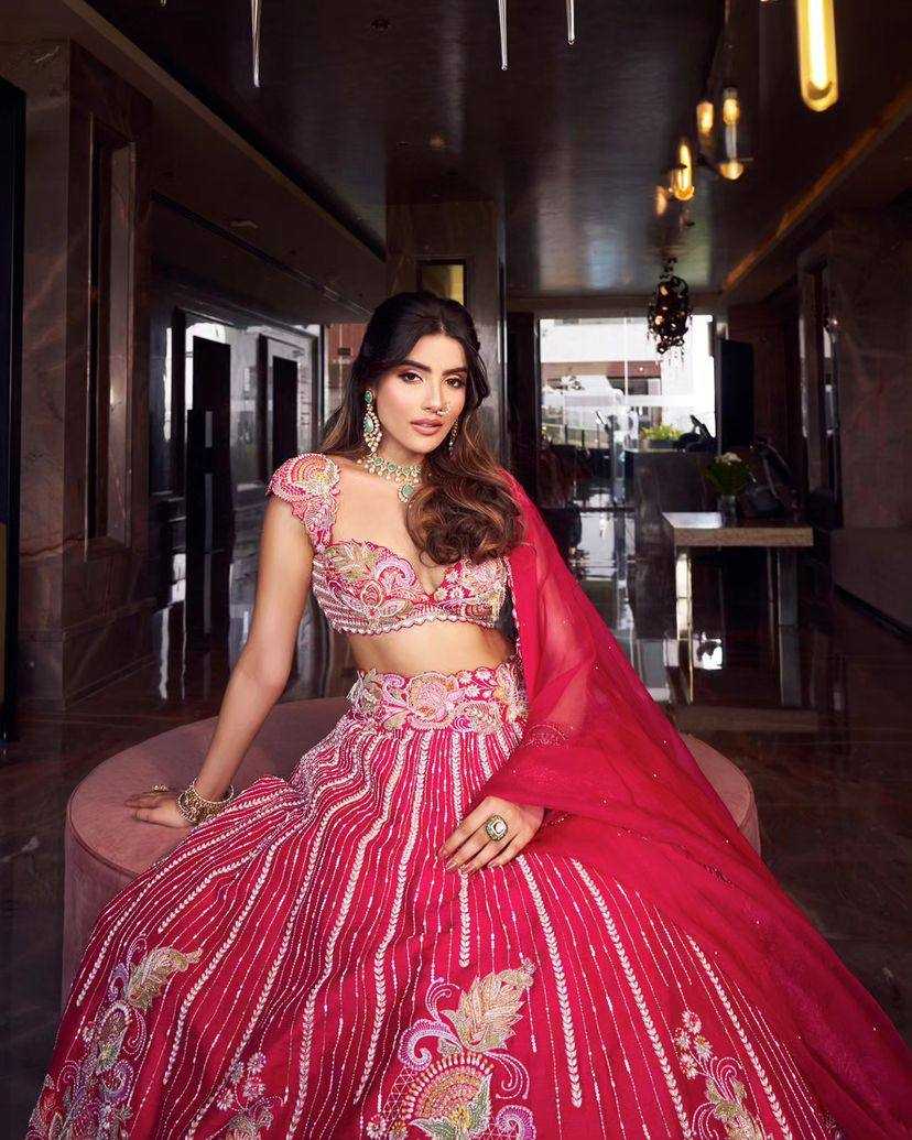 YNF FAUX GEORGETTE RIN108 1631-C LEHENGAS WHOLESALE DESIGNER CELEBRITY EMBROIDERED LEHENGAS MANUFACTURER