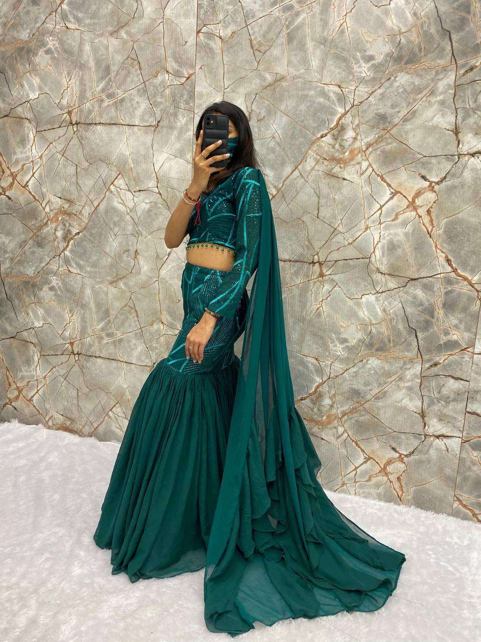 YNF FAUX GEORGETTE RIN141 1835 LEHENGAS WHOLESALE DESIGNER FANCY LEHENGAS MANUFACTURER