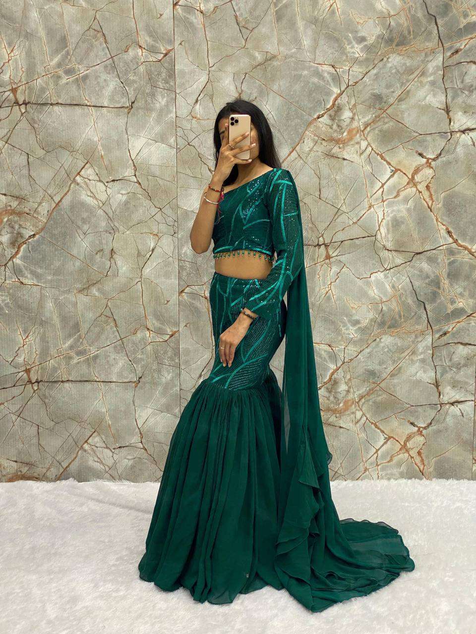 YNF FAUX GEORGETTE RIN141 1835 LEHENGAS WHOLESALE DESIGNER FANCY LEHENGAS MANUFACTURER