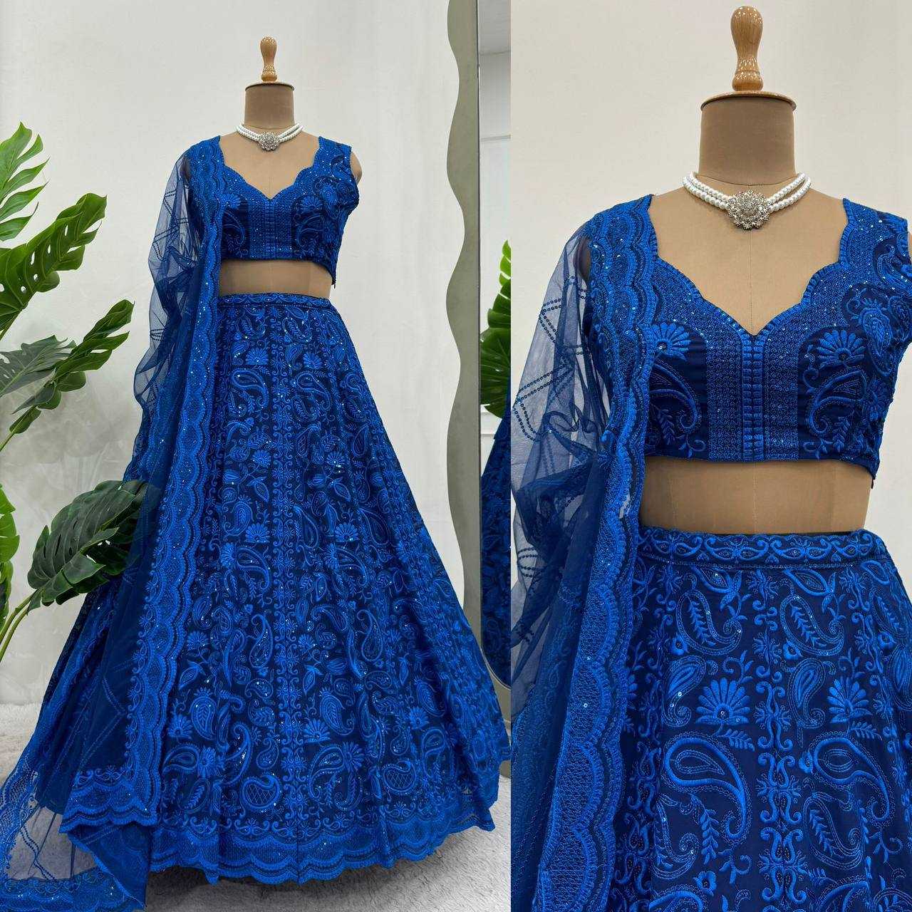 YNF FAUX GEORGETTE RIN162 280 LEHENGAS WHOLESALE DESIGNER EMBROIDERED FANCY LEHENGAS MANUFACTURER