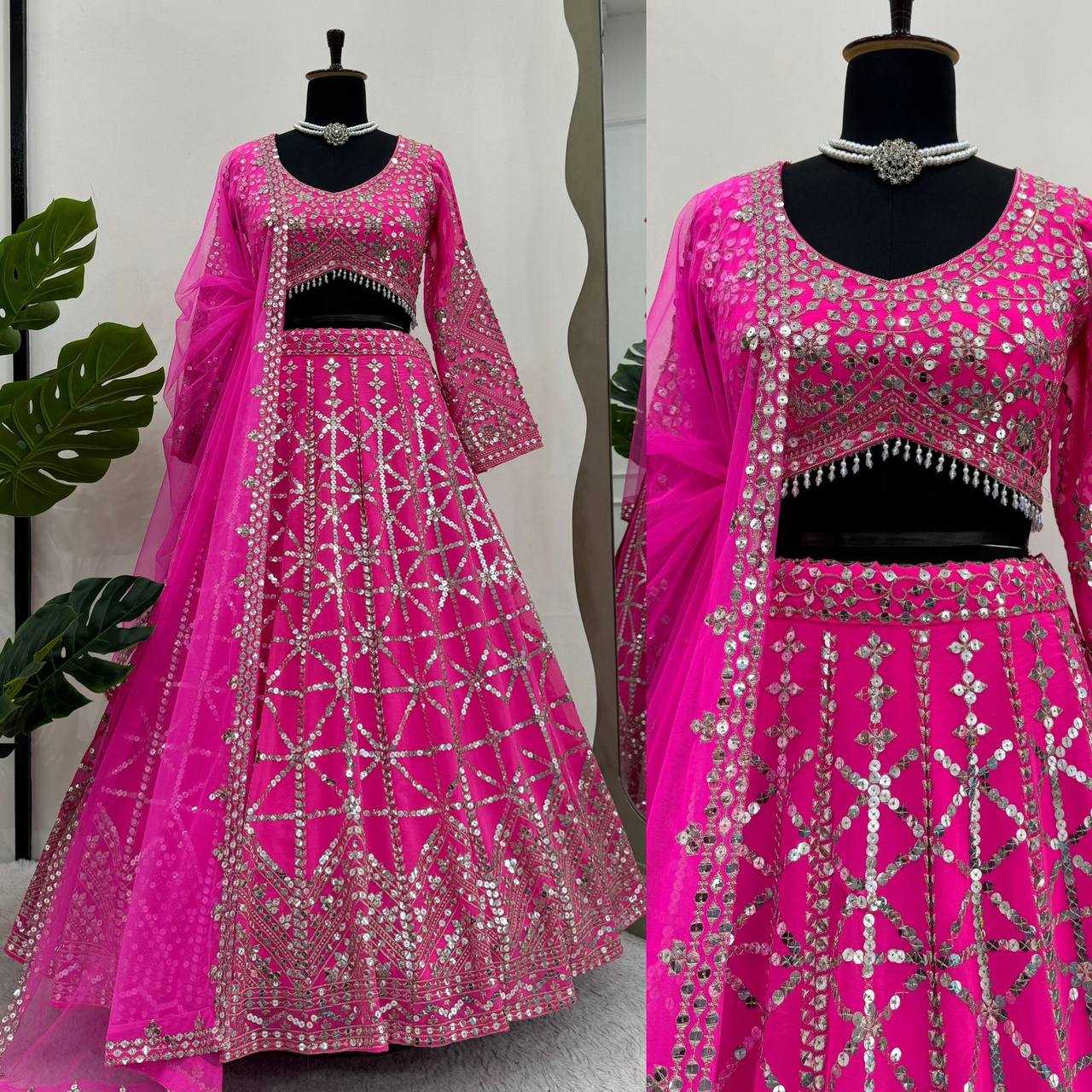 YNF FAUX GEORGETTE RIN162 282 LEHENGAS WHOLESALE DESIGNER TRADITIONAL EMBROIDERED LEHENGAS MANUFACTURER