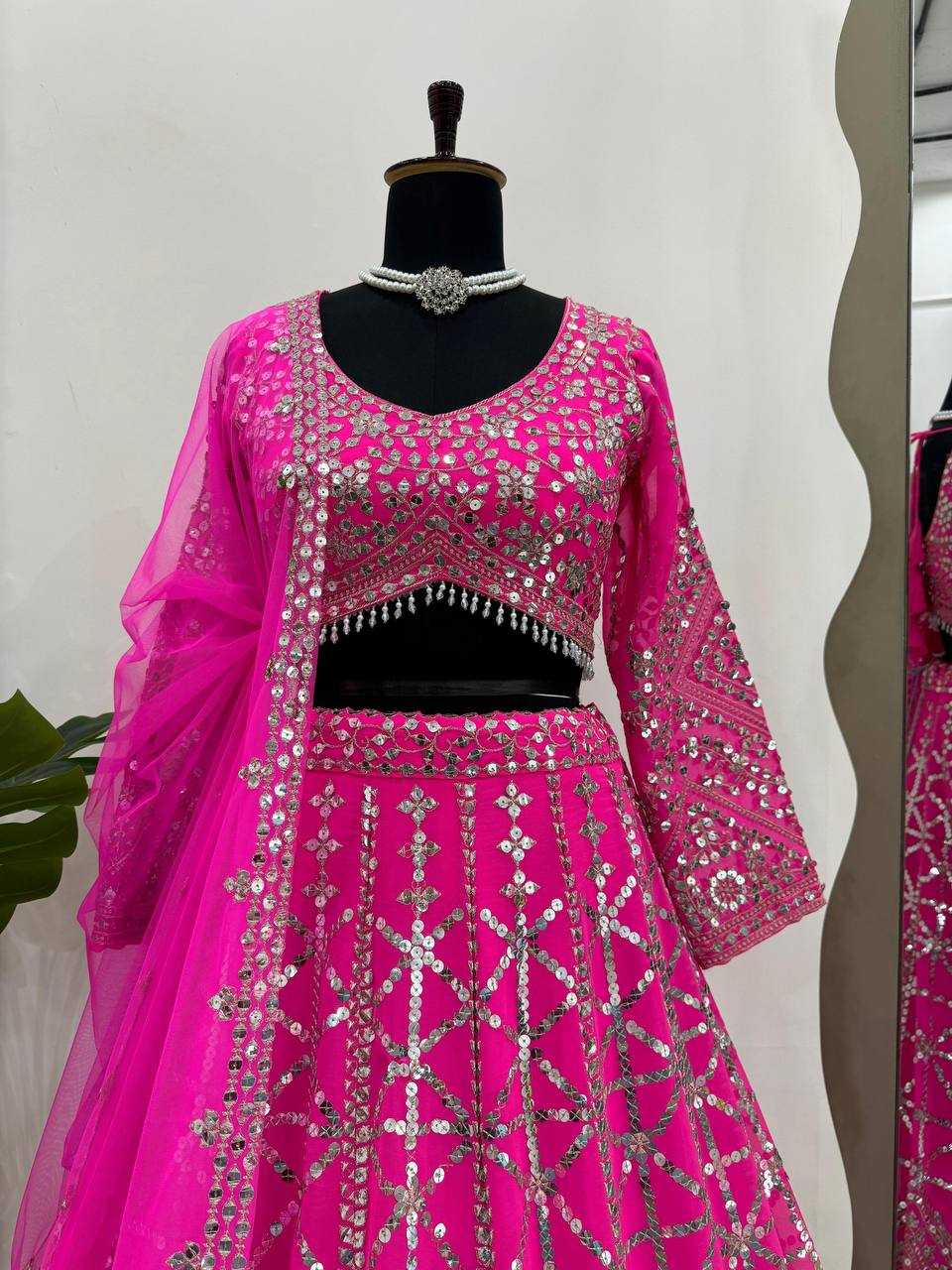 YNF FAUX GEORGETTE RIN162 282 LEHENGAS WHOLESALE DESIGNER TRADITIONAL EMBROIDERED LEHENGAS MANUFACTURER