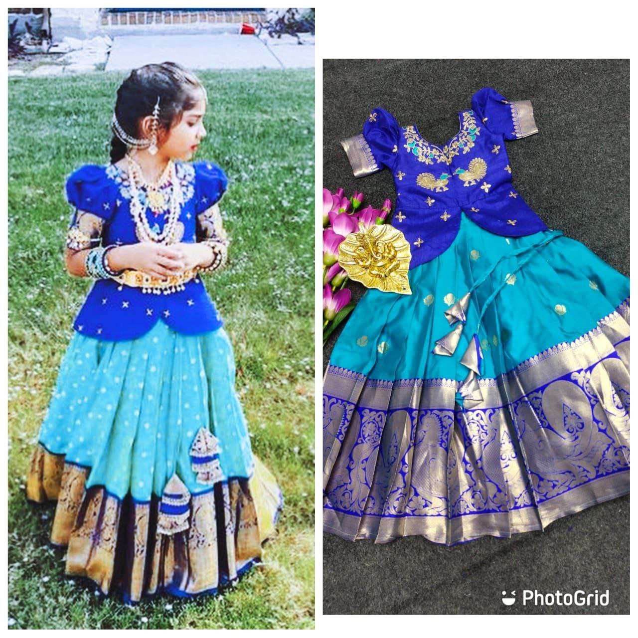 YNF KANJIVARAM SILK RPVR 12 KIDS WEAR WHOLESALE KIDS LEHENGAS MANUFACTURER