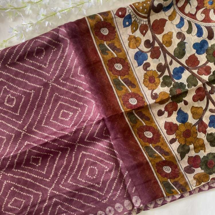 YNF LINEN RAE 07 SAREES WHOLESALE LADIES KALAMKARI BANDHANI BANDHEJ SAREES MANUFACTURER