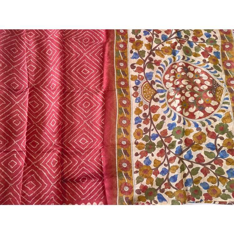 YNF LINEN RAE 07 SAREES WHOLESALE LADIES KALAMKARI BANDHANI BANDHEJ SAREES MANUFACTURER