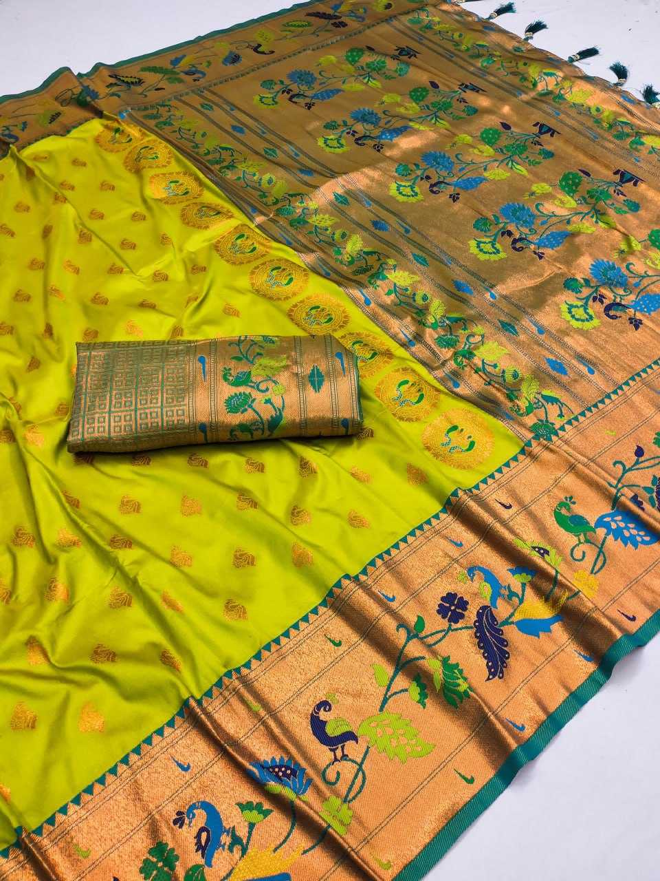 YNF PAITHANI SILK RMNX Mari Gold SILK SAREES WHOLESALE PAITHANI SILK TRADITIONAL SAREES MANUFACTURER