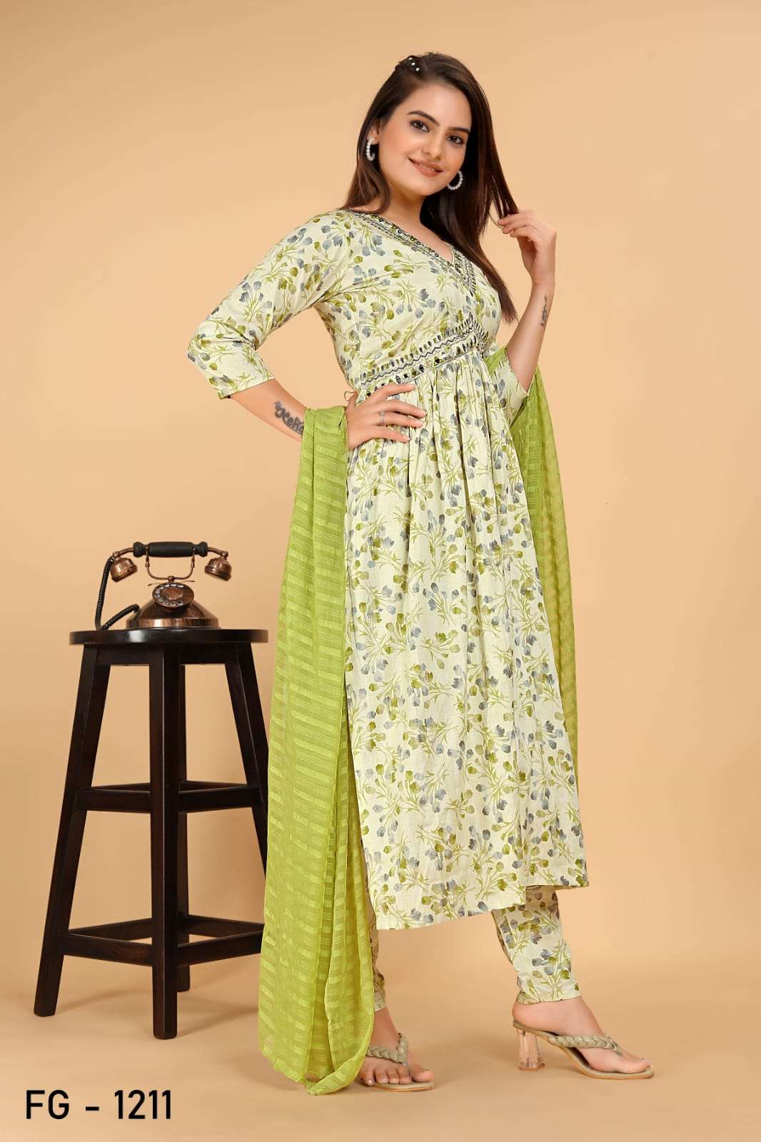 YNF PURE COTTON KSB 1212 SUITS & DRESSES WHOLESALE PRINTED COTTON ANARKALI SUITS MANUFACTURER