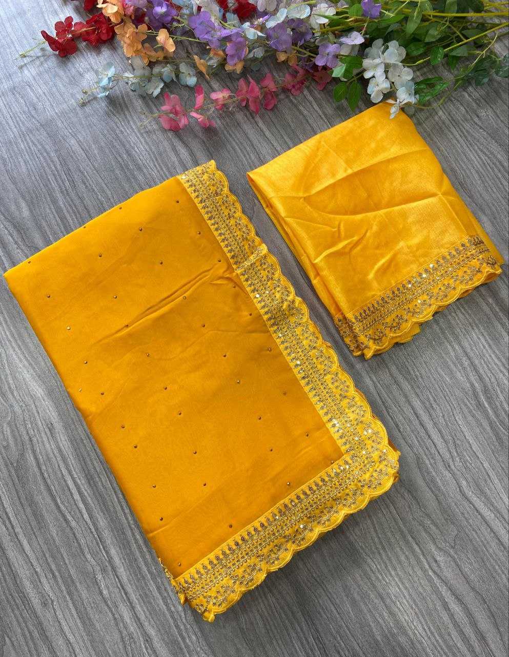 YNF RANGOLI SILK ACS 57 SAREES WHOLESALE FANCY SEQUIN HAND WORK SAREES EMANUFACTURER