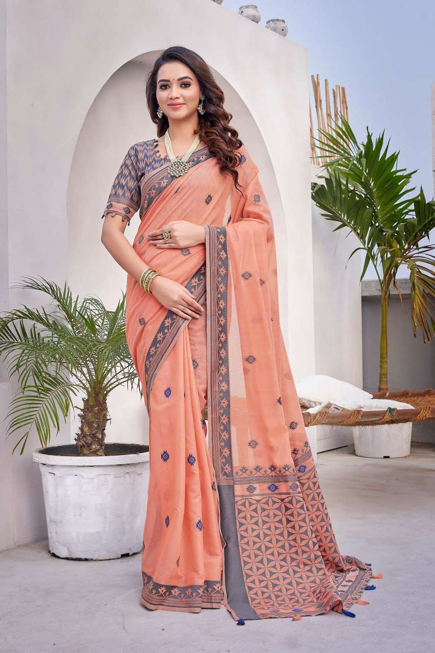 YNF SILK COTTON RHO V-11 SAREES WHOLESALE COTTON LINEN WORK SAREES MANUFACTURER