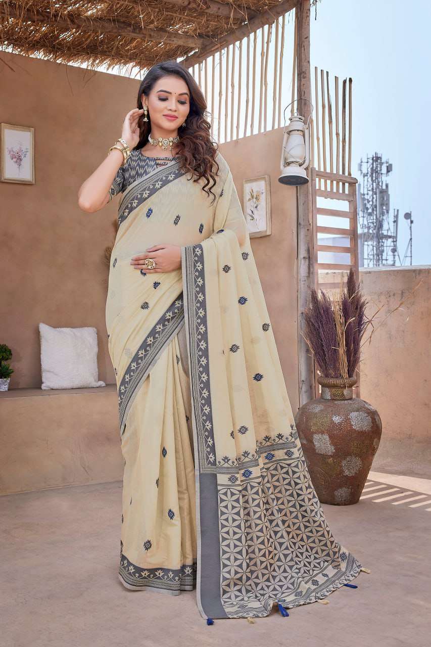 YNF SILK COTTON RHO V-11A SAREES WHOLESALE COTTON LINEN WORK SAREES MANUFACTURER