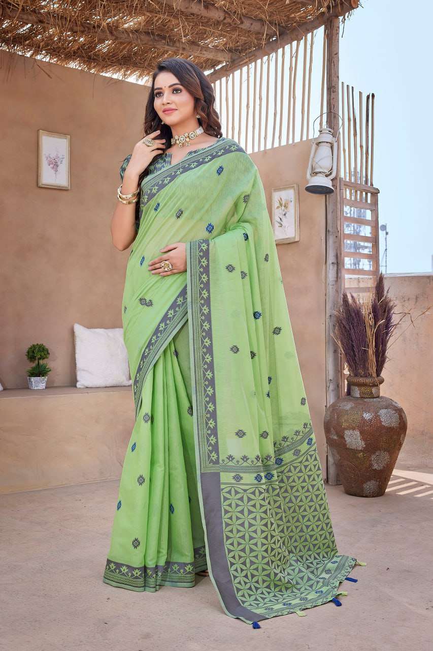 YNF SILK COTTON RHO V-11A SAREES WHOLESALE COTTON LINEN WORK SAREES MANUFACTURER