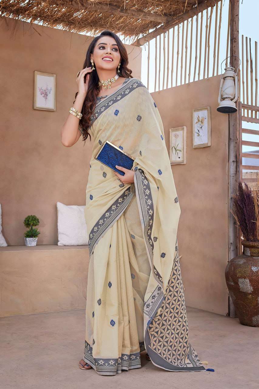 YNF SILK COTTON RHO V-11A SAREES WHOLESALE COTTON LINEN WORK SAREES MANUFACTURER