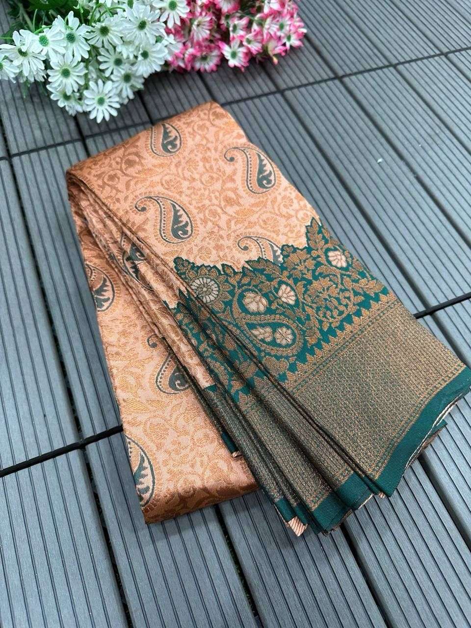 YNF TISSUE RLC 624 SAREES WHOLESALE LADIES KANCHIPURAM ZARI BORDER SAREES MANUFACTURER