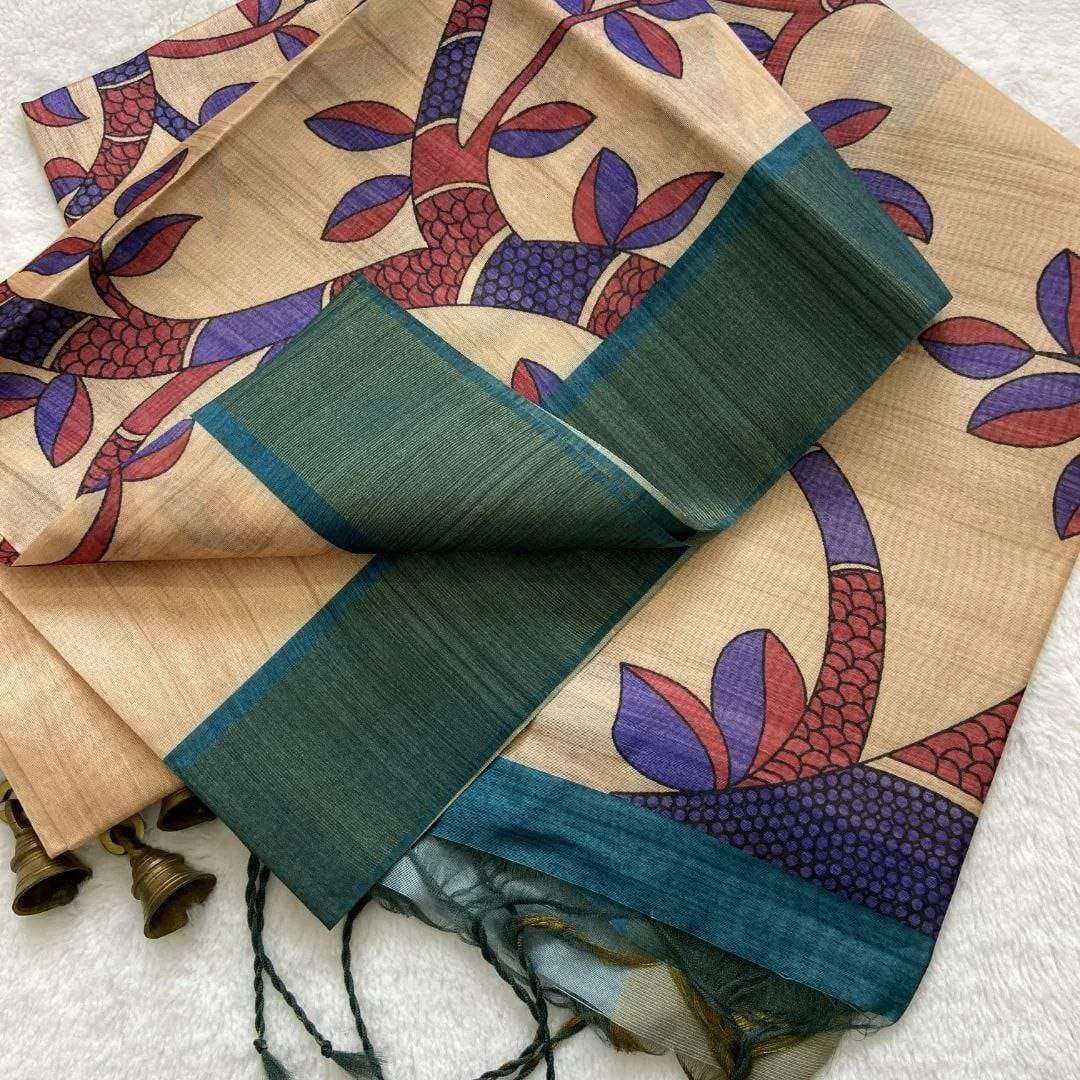 YNF TUSSAR SILK RRW 15 SILK SAREES WHOLESALE SOFT SILK TUSSAR SILK PRINTED SILK SAREES MANUFACTURER