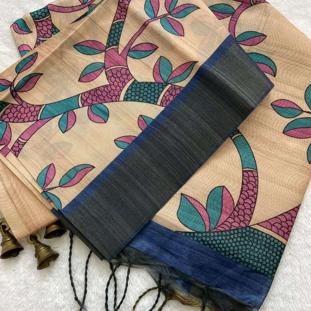 YNF TUSSAR SILK RRW 15 SILK SAREES WHOLESALE SOFT SILK TUSSAR SILK PRINTED SILK SAREES MANUFACTURER