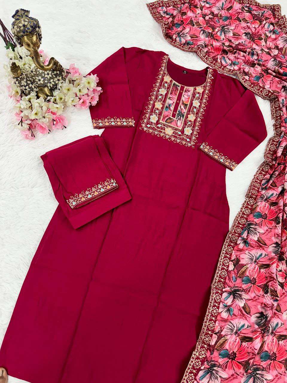 YNF VISCOSE CHANDERI JNC 254 SUITS & DRESSES WHOLESALE LADIES SALWAR CHANDERI SUITS MANUFACTURER