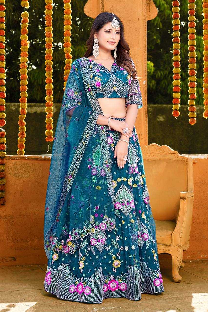 YNF BUTTERFLY NET RIN108 1541 LEHENGA WHOLESALE WEDDING, EMBROIDRY,NET FANCY LEHENGA MANUFACTURER