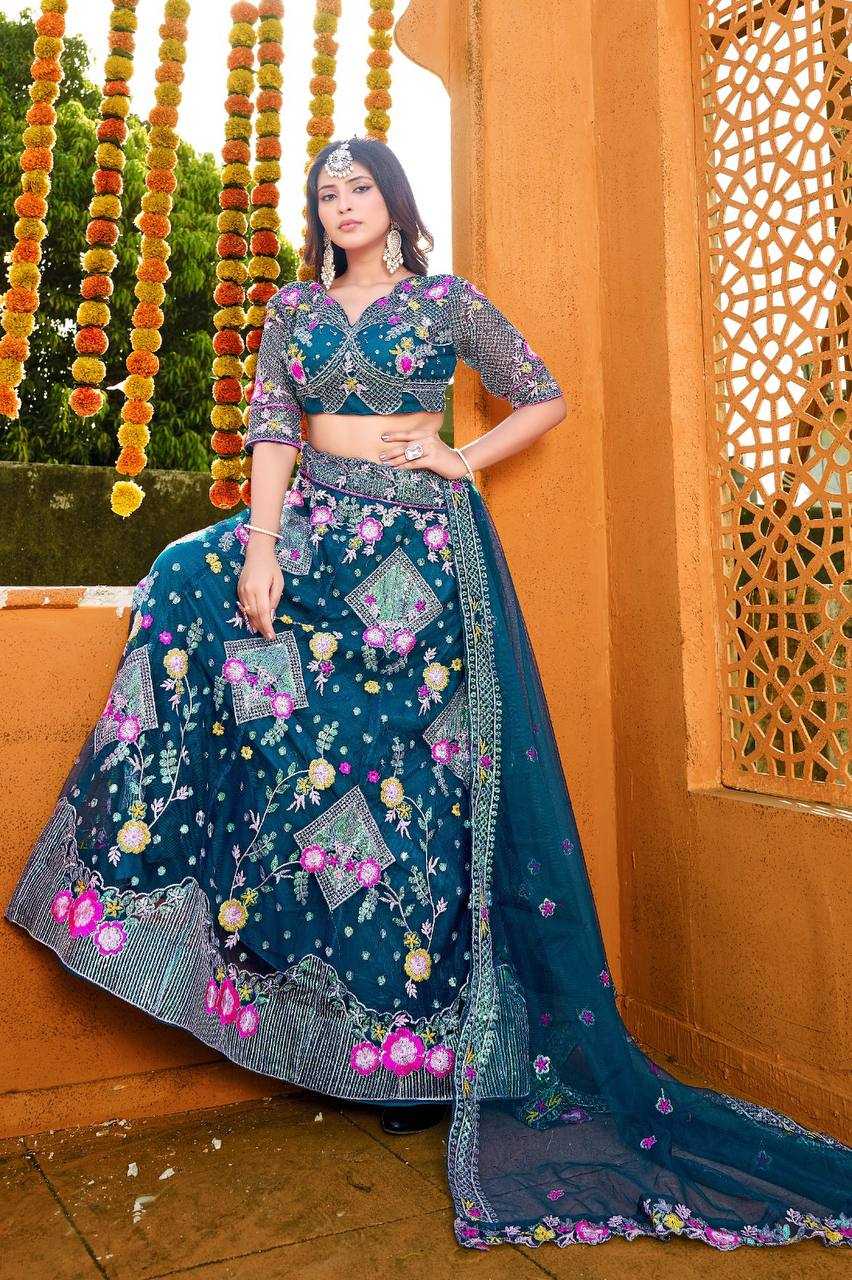 YNF BUTTERFLY NET RIN108 1541 LEHENGA WHOLESALE WEDDING, EMBROIDRY,NET FANCY LEHENGA MANUFACTURER