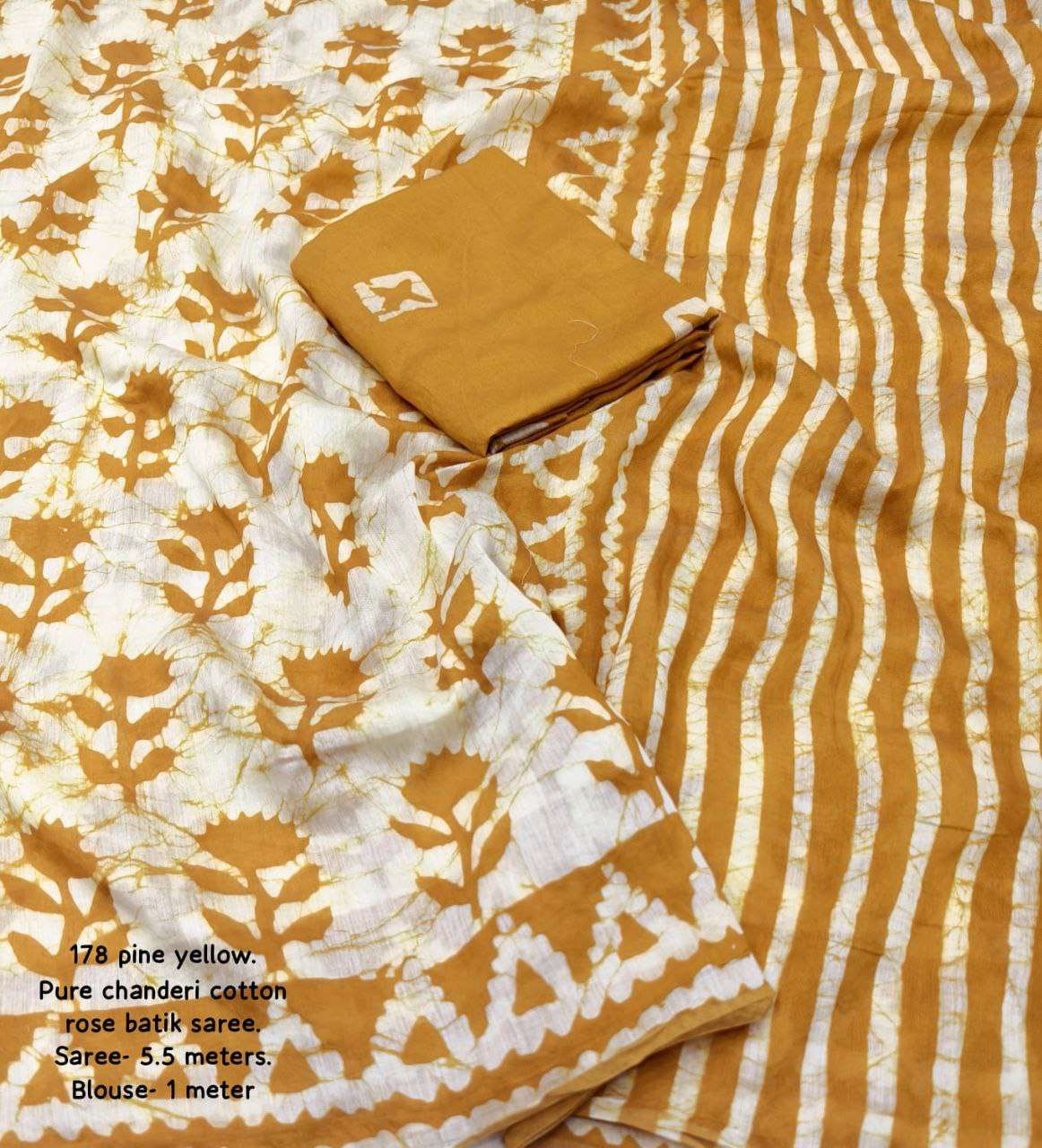 YNF CHANDERI COTTON KESH118 178 SAREES WHOLESALE PRINTED COTTON LINEN CHANDERI BATIK HAND PRINTED SAREES MANUFACTURER