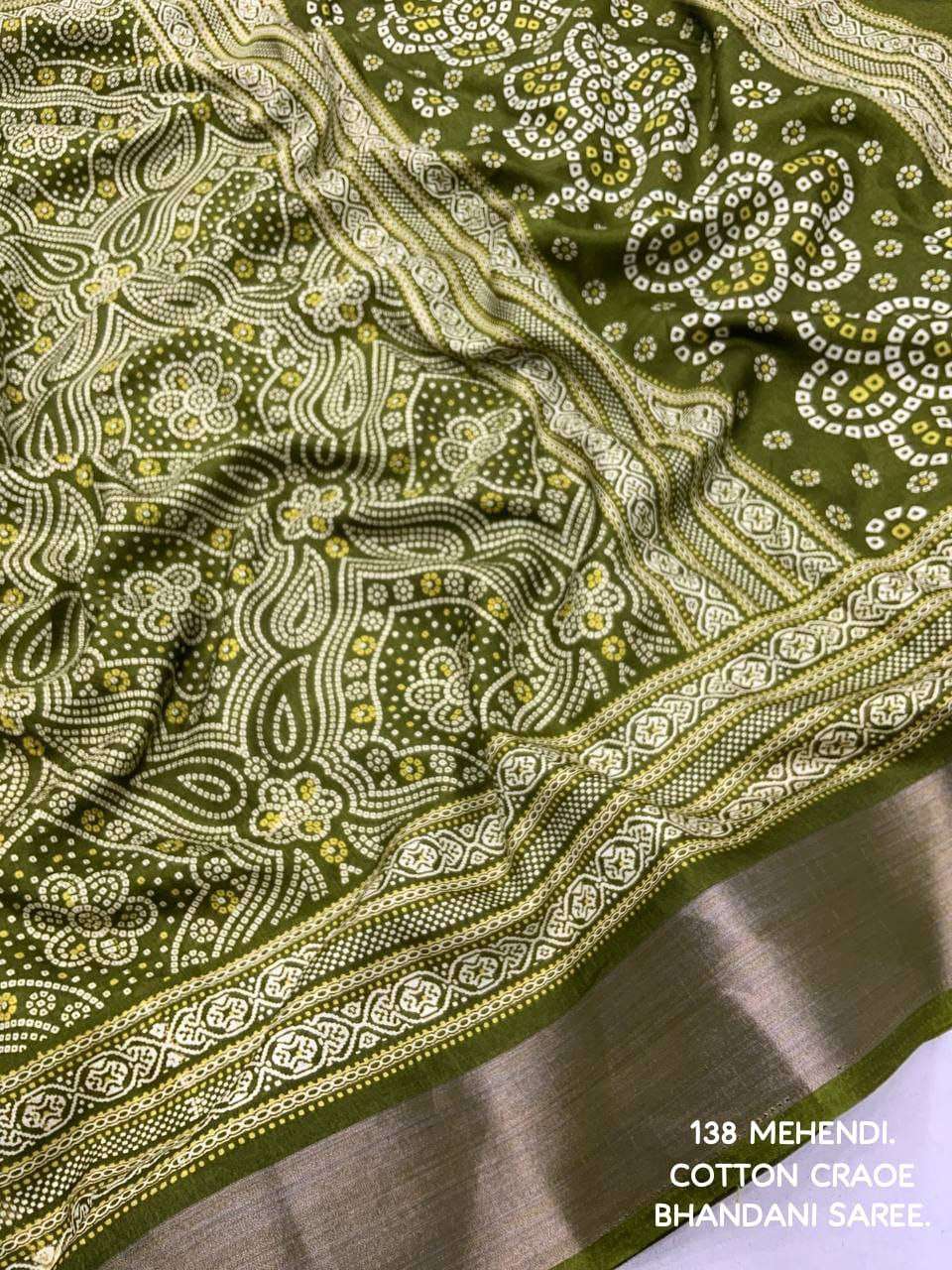 YNF COTTON KESH118 138 SAREES WHOLESALE LADIES COTTON LINEN PRINTED BANDHANI BANDHEJ SAREES MANUFACTURER