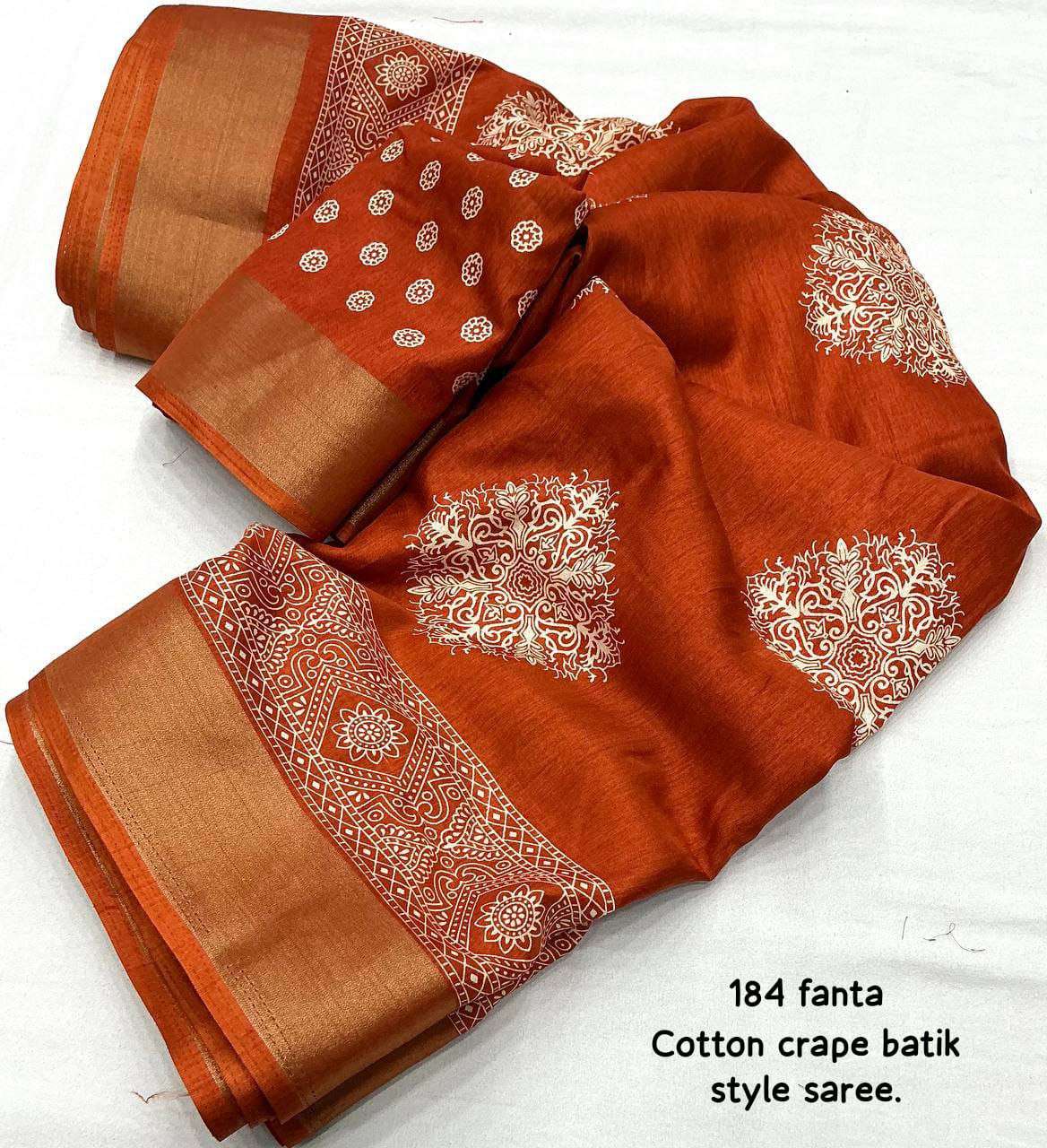 YNF COTTON KESH118 184 SAREES WHOLESALE PRINTED COTTON LINEN BATIK ZARI BORDER SAREES MANUFACTURER