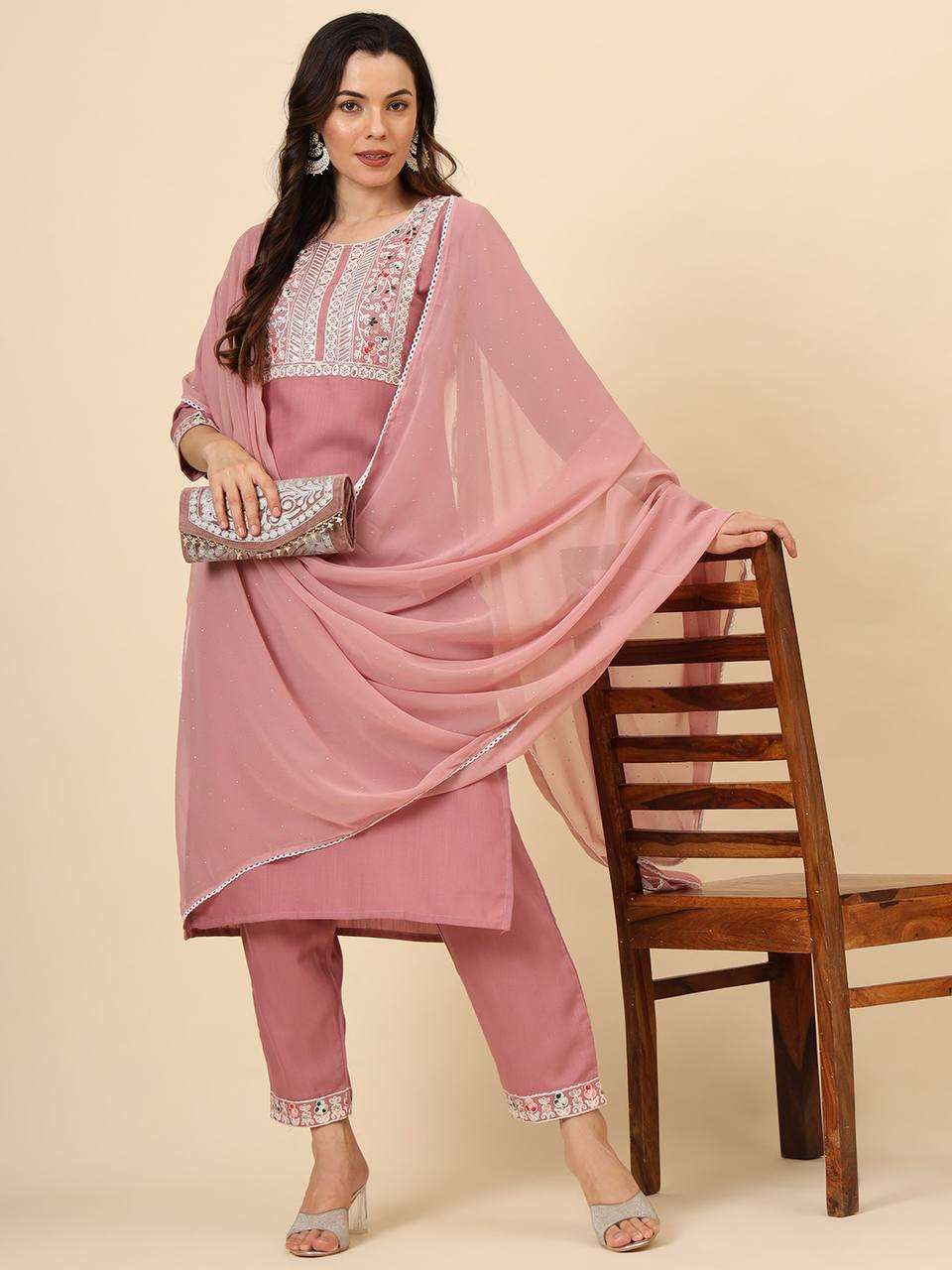 YNF COTTON RIN188 MAZZA SUITS & DRESSES WHOLESALE LADIES EMBROIDERY COTTON SUITS MANUFACTURER