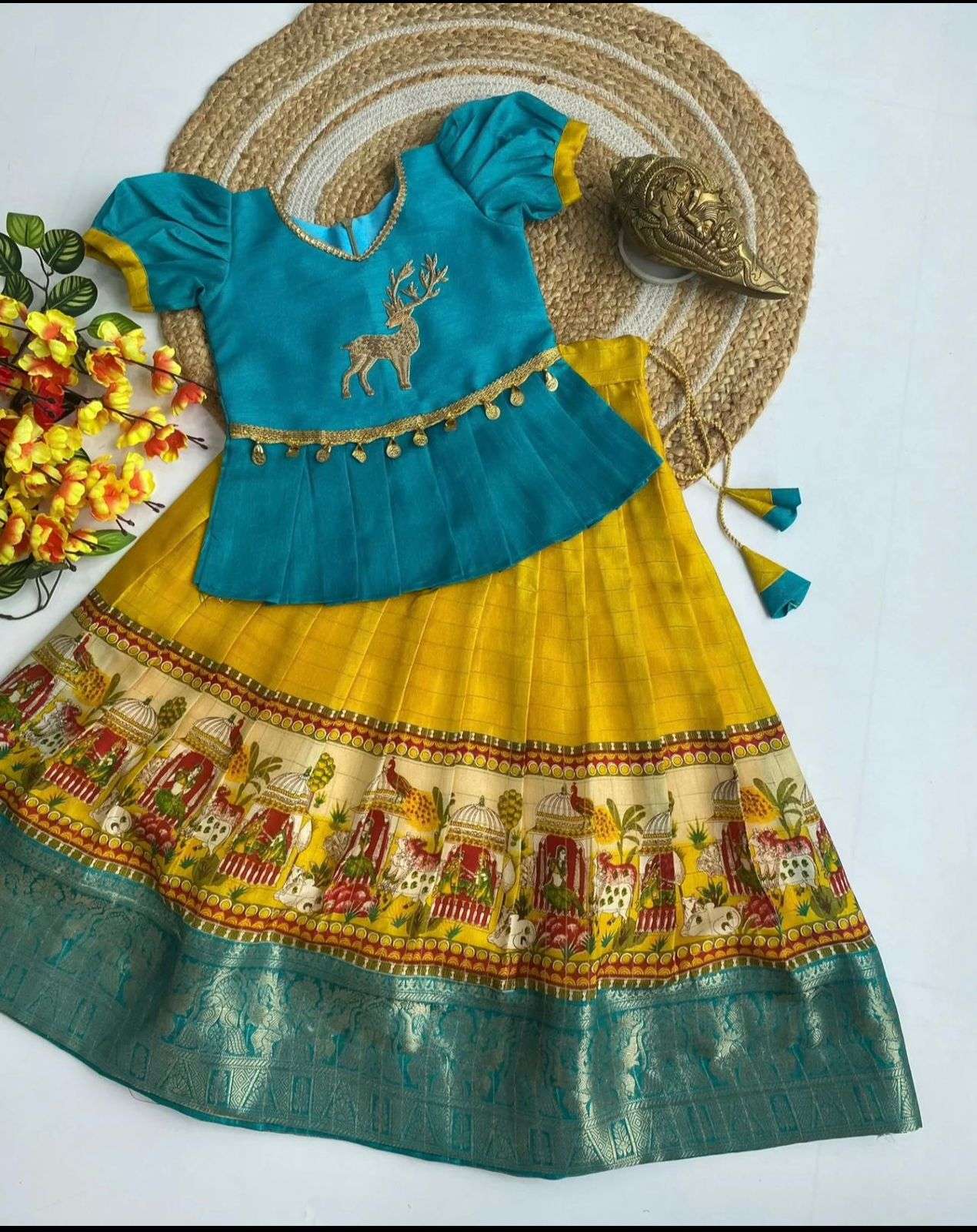 YNF DOLA SILK RIN192 8039 KIDS WEAR WHOLESALE KIDS LEHENGAS MANUFACTURER