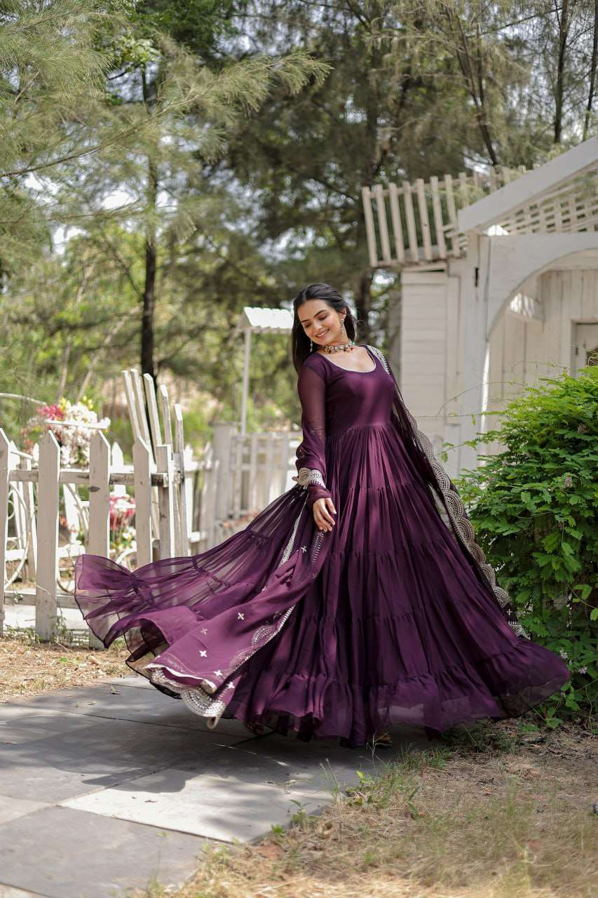 YNF FAUX BLOOMING KESH132 9147 GOWNS WHOLESALE ANARKALI LONG PARTY WEAR GOWNS MANUFACTURER