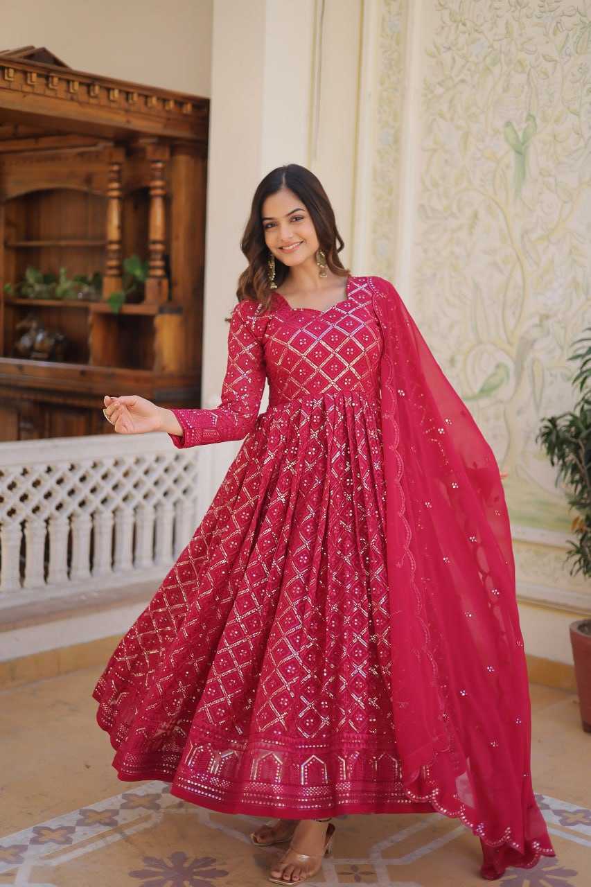 YNF FAUX BLOOMING KESH132 9165 GOWNS WHOLESALE EMBROIDERY ANARKALI PARTY LONG GOWNS MANUFACTURER