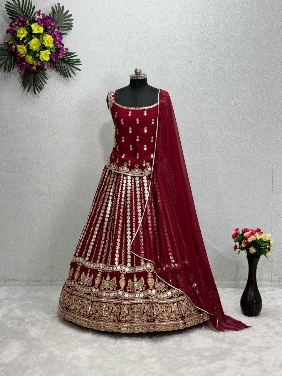 YNF FAUX GEORGETTE KESH138 1009 LEHENGAS WHOLESALE TRADITIONAL EMBROIDERED CELEBRITY BOLLYWOOD LEHENGAS  MANUFACTURER