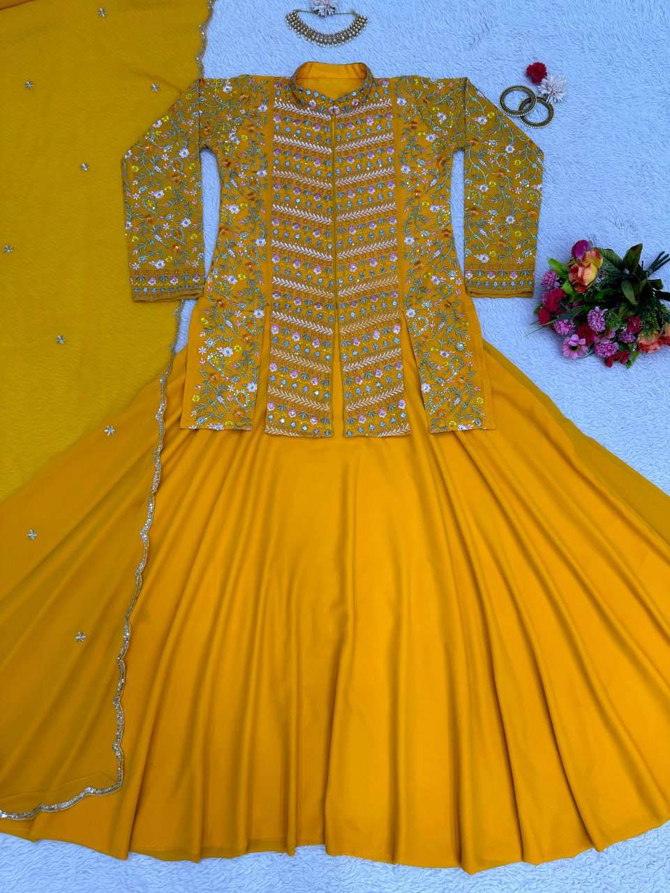 YNF FAUX GEORGETTE RIN162 185 LEHENGAS WHOLESALE DESIGNER TRADITIONAL FANCY LEHENGAS MANUFACTURER