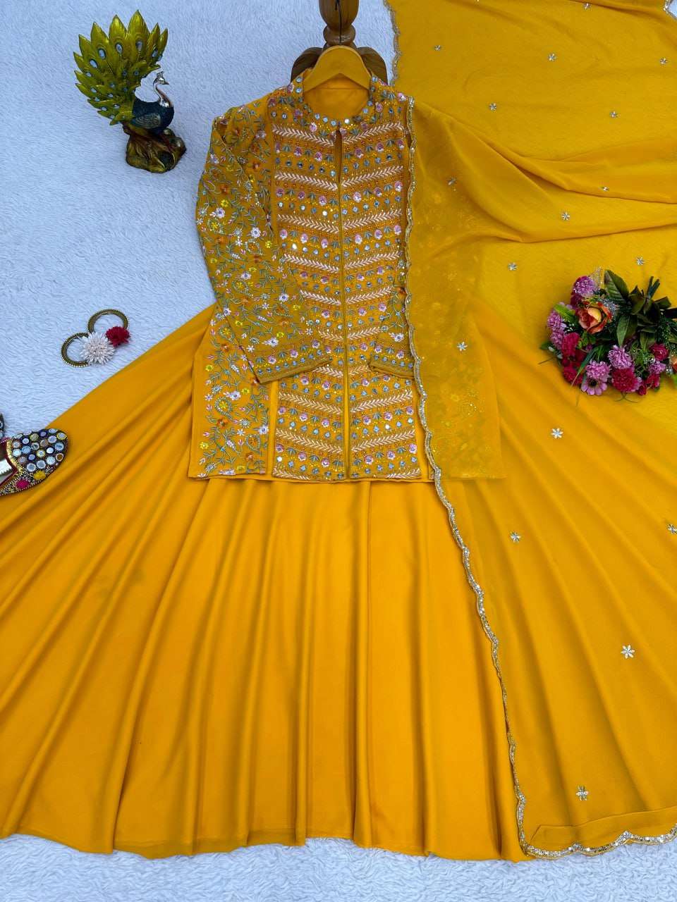 YNF FAUX GEORGETTE RIN162 185 LEHENGAS WHOLESALE DESIGNER TRADITIONAL FANCY LEHENGAS MANUFACTURER