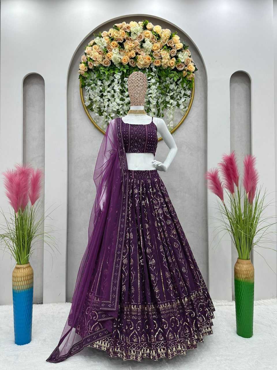 YNF GEORGETTE RIN169 6425 LEHENHGA WHOLESALE FANCY,BRIDAL,DESIGNER LEHENGA MANUFACTURER