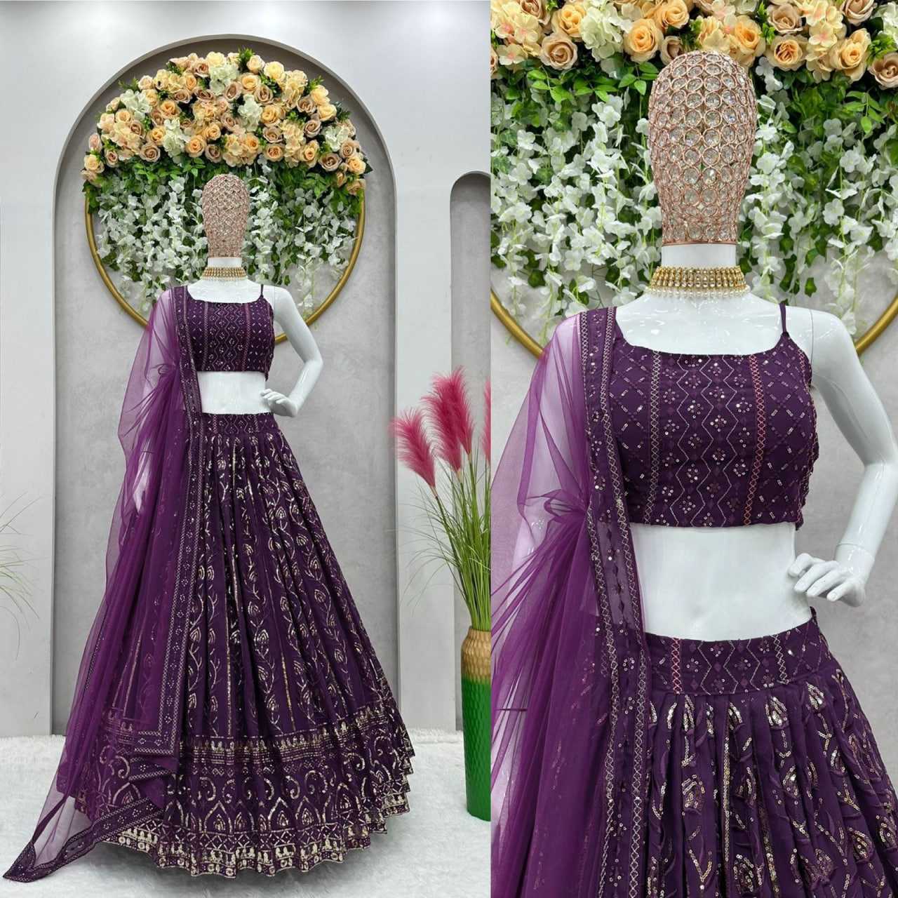 YNF GEORGETTE RIN169 6425 LEHENHGA WHOLESALE FANCY,BRIDAL,DESIGNER LEHENGA MANUFACTURER