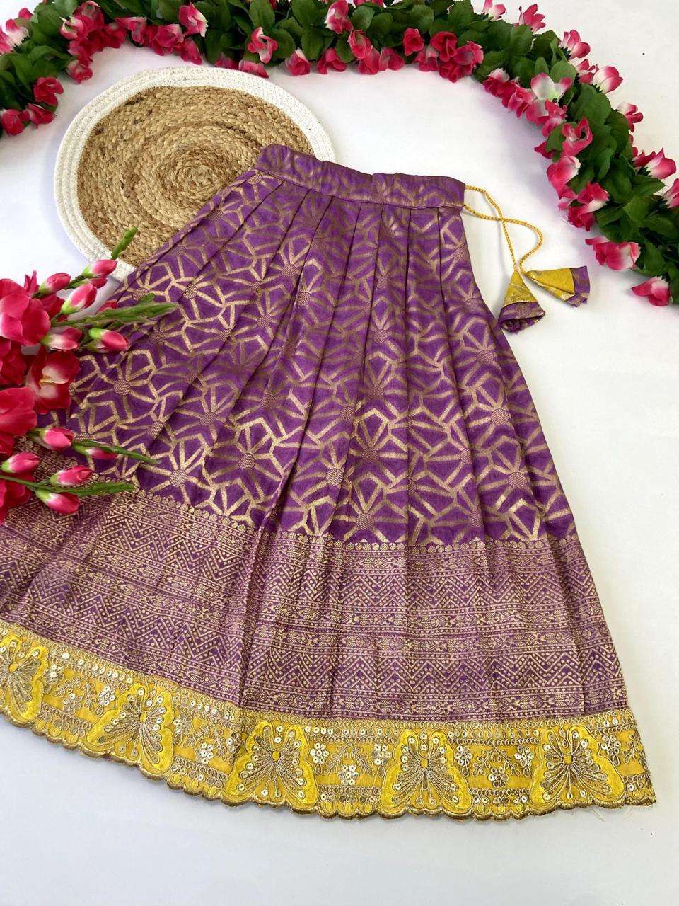 YNF GEORGETTE RIN192 8024 KIDS WEAR WHOLESALE KIDS LEHENGAS MANUFACTURER 