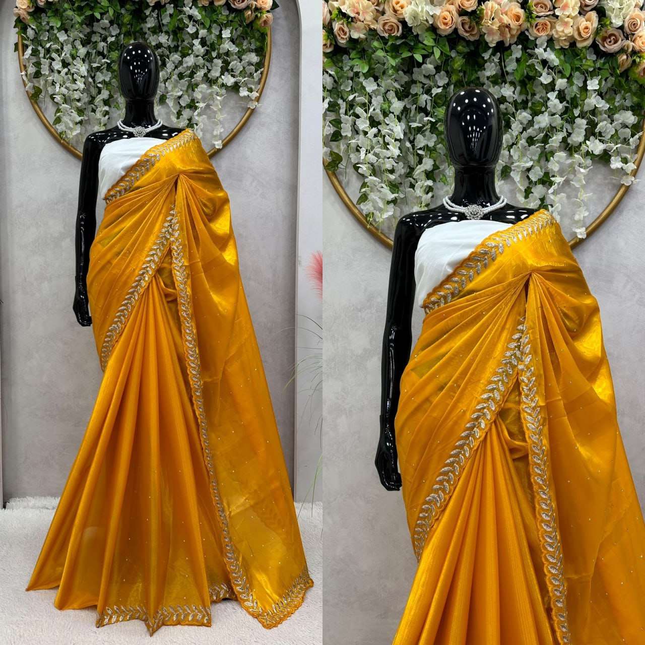 YNF JIMMY CHOO RIN133 459 SAREES WHOLESALE JIMMY CHOO SEQUENCE LACE BORDER SAREES MANUFACTURER