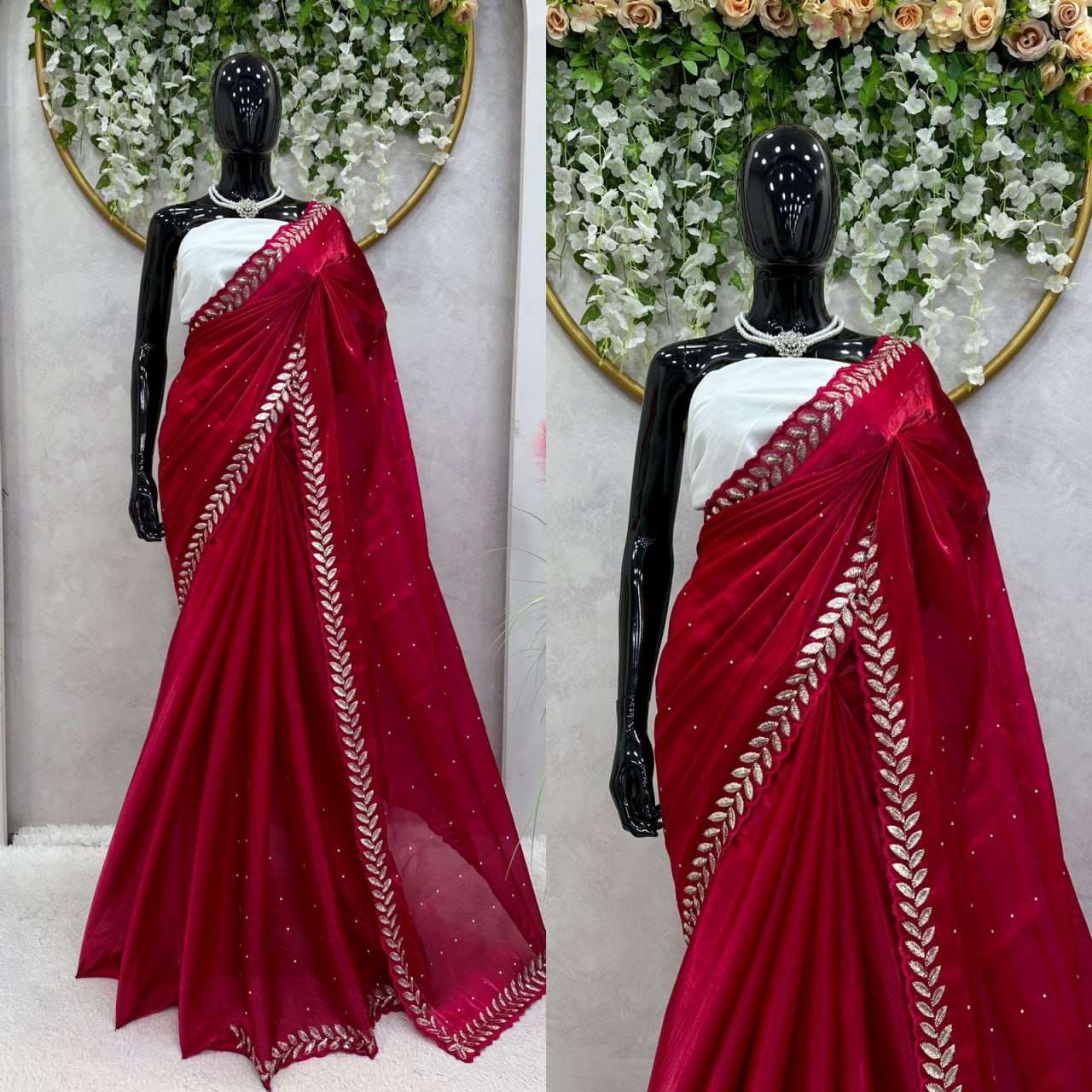 YNF JIMMY CHOO RIN133 459 SAREES WHOLESALE JIMMY CHOO SEQUENCE LACE BORDER SAREES MANUFACTURER