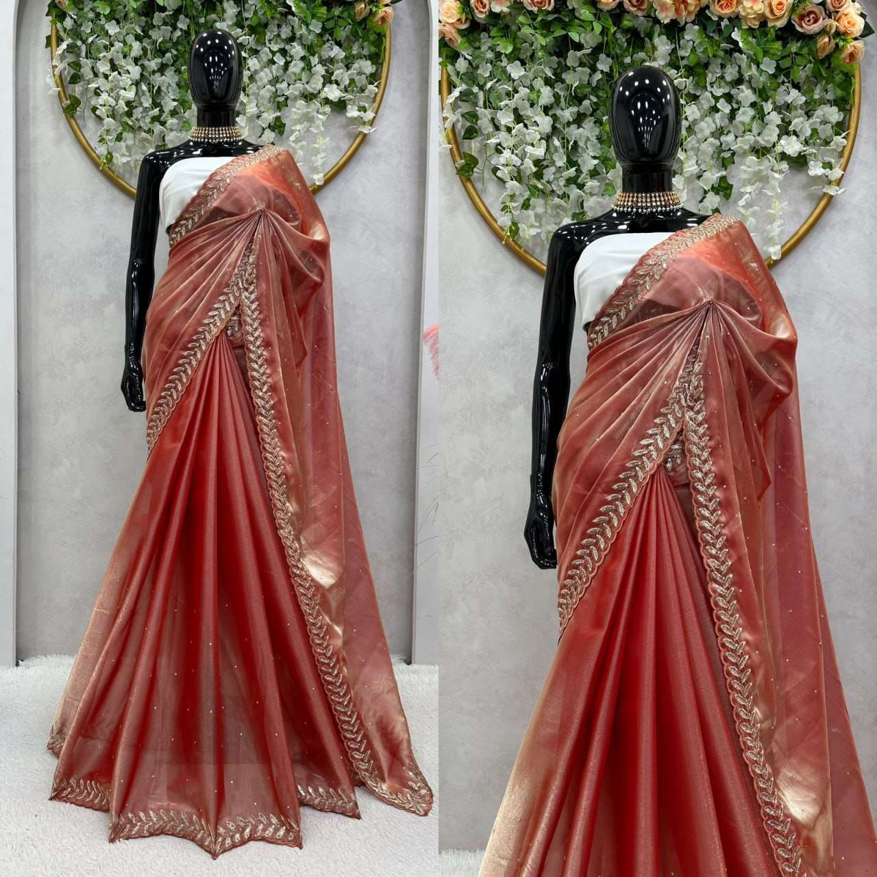 YNF JIMMY CHOO RIN133 459 SAREES WHOLESALE JIMMY CHOO SEQUENCE LACE BORDER SAREES MANUFACTURER