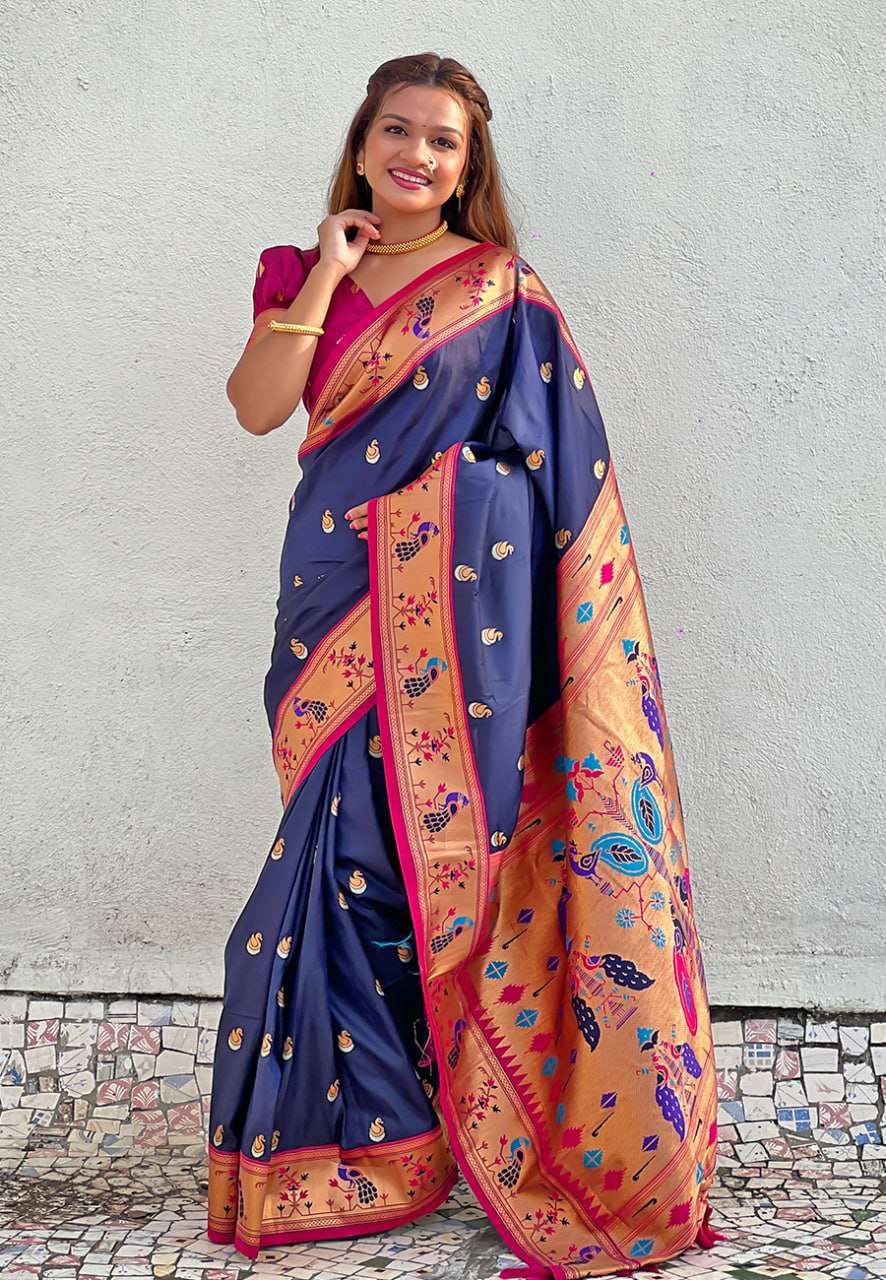 YNF PAITHANI SILK RIN116  RAJHANS SILK SAREES WHOLESALE PAITHANI SOFT SILK TRADITIONAL SAREES MANUFACTURER