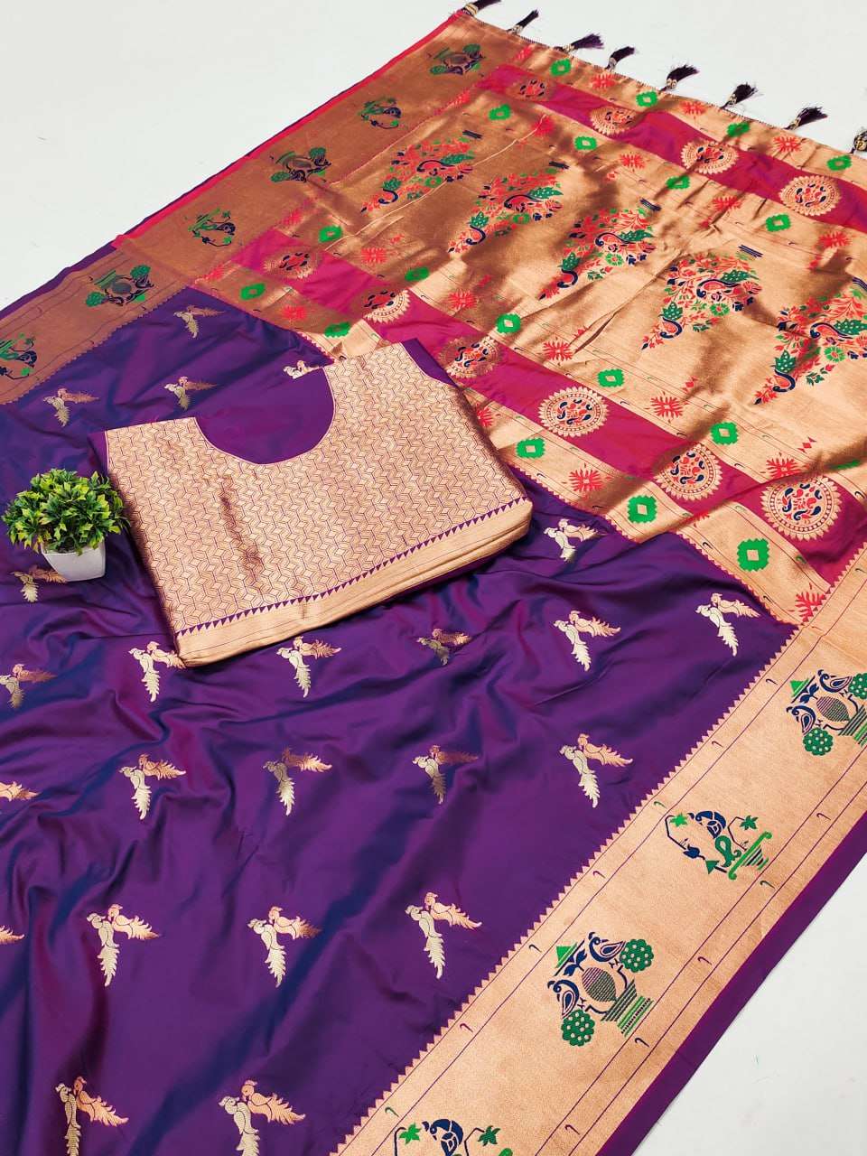 YNF PAITHANI SILK RIN150 LoveBirdPaithani SILK SAREES WHOLESALE PAITHANI SOFT SILK TRADITIONAL SAREES MANUFACTURER