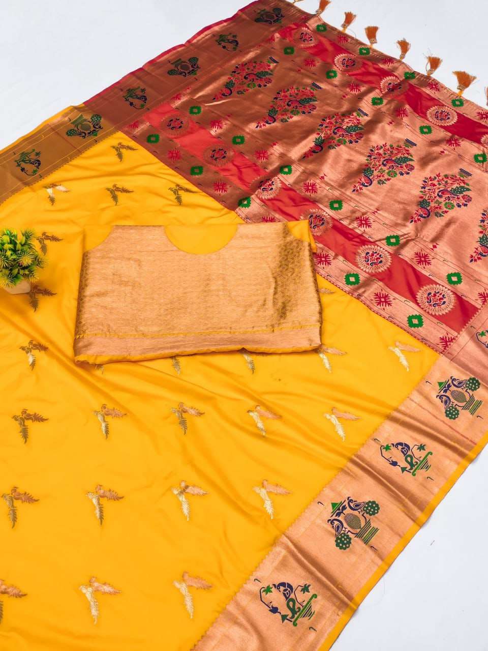 YNF PAITHANI SILK RIN150 LoveBirdPaithani SILK SAREES WHOLESALE PAITHANI SOFT SILK TRADITIONAL SAREES MANUFACTURER