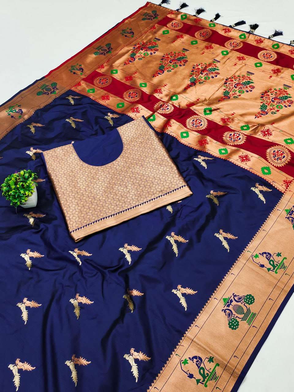 YNF PAITHANI SILK RIN150 LoveBirdPaithani SILK SAREES WHOLESALE PAITHANI SOFT SILK TRADITIONAL SAREES MANUFACTURER