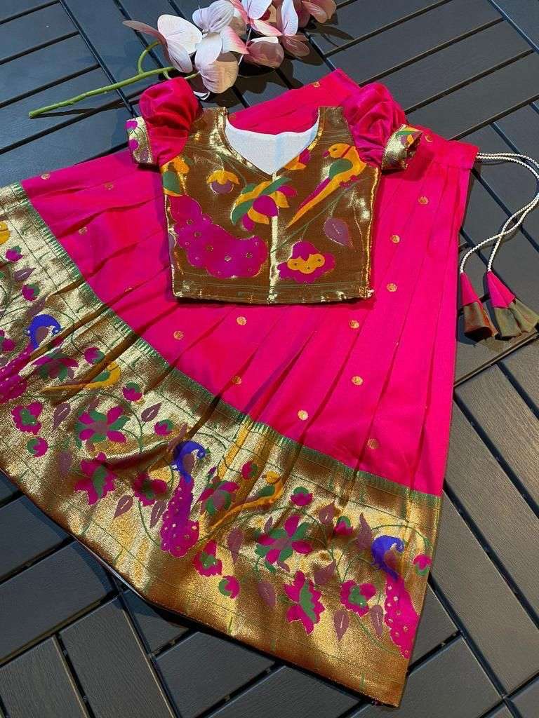 YNF PAITHANI SILK RIN192 7903 KIDS WEAR WHOLESALE KIDS LEHENGAS MANUFACTURER 