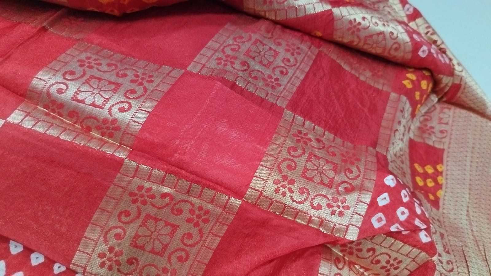 YNF BANDHANI SILK RIN144 Anupama SAREES WHOLESALE BANDHANI BANDHEJ ZARI BORDER PRINTED SAREES MANUFACTURER