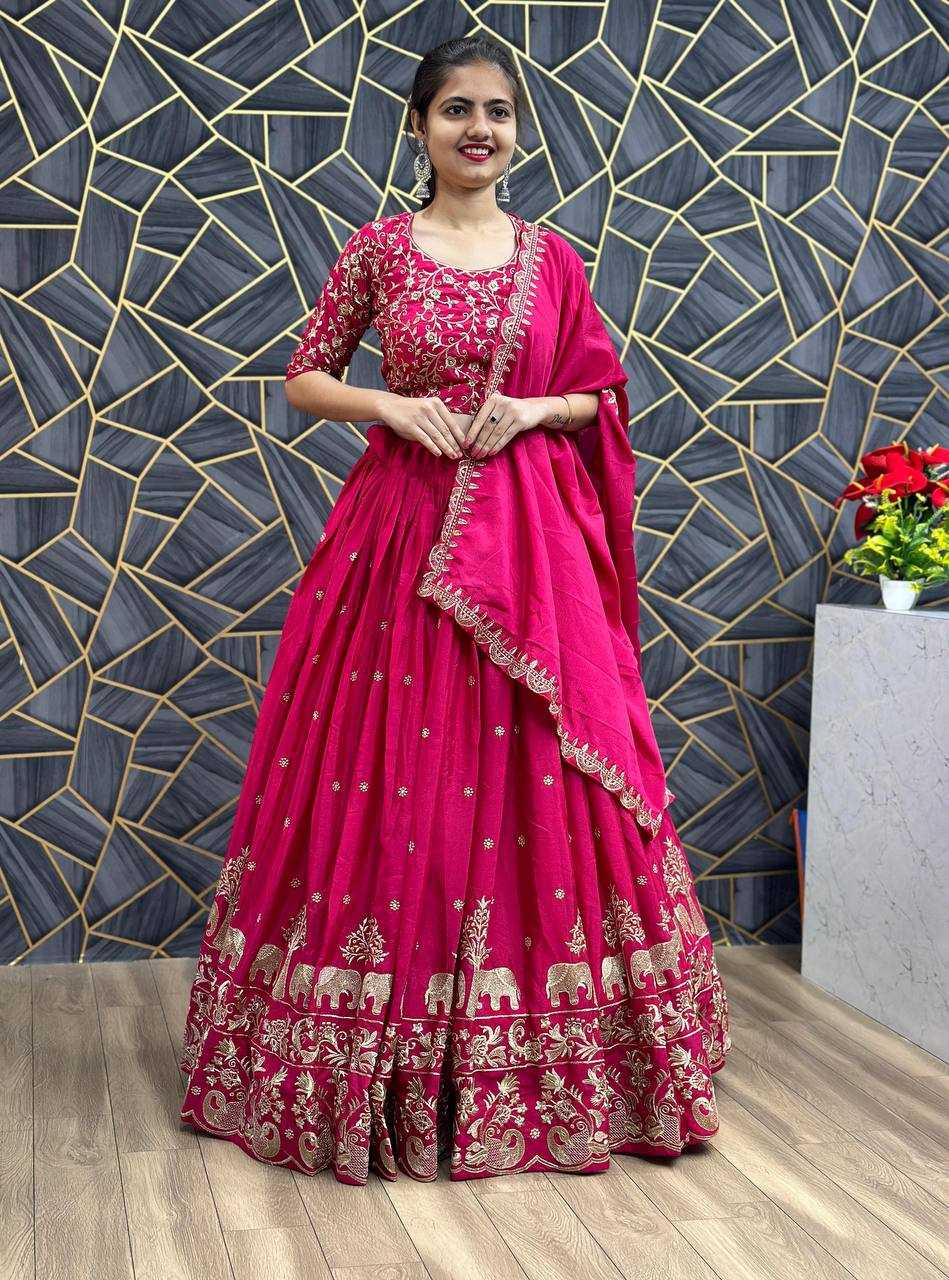 YNF CHINON KESH120 075 LEHENGAS WHOLESALE SILK TRADITIONAL EMBROIDERED LEHENGAS MANUFACTURER