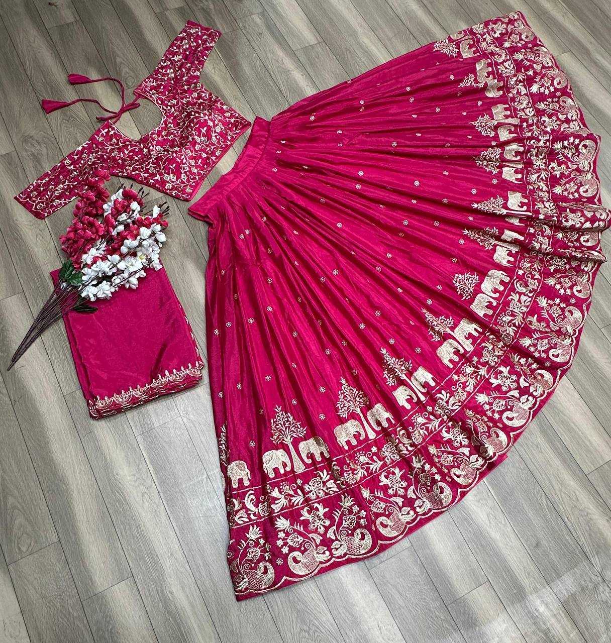 YNF CHINON KESH120 075 LEHENGAS WHOLESALE SILK TRADITIONAL EMBROIDERED LEHENGAS MANUFACTURER