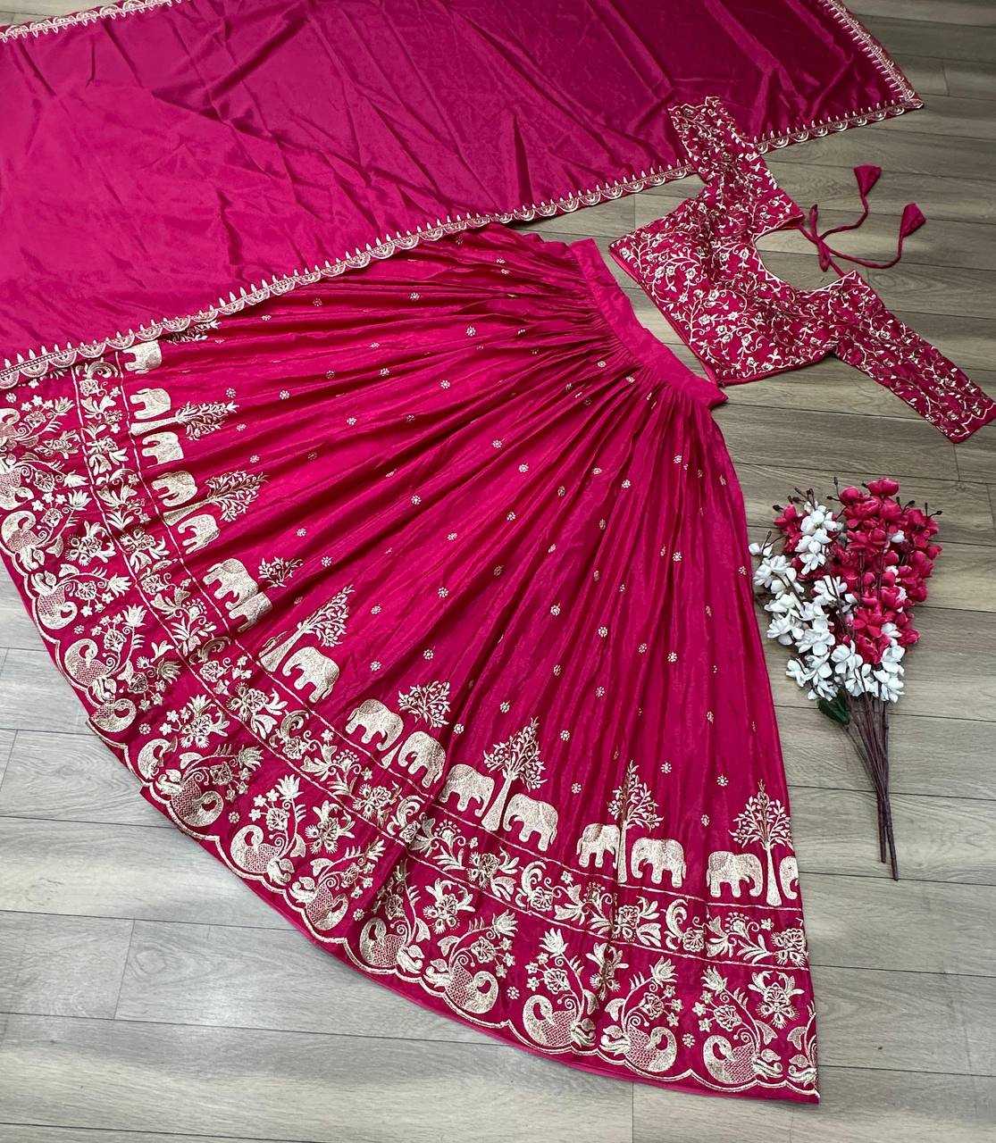 YNF CHINON KESH120 075 LEHENGAS WHOLESALE SILK TRADITIONAL EMBROIDERED LEHENGAS MANUFACTURER